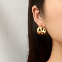 1 Pair Elegant Lady Modern Style C Shape Star Heart Shape Plating Hoop Earrings main image 1