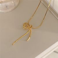 Sterling Silver Casual Chain Bow Knot Pendant Necklace sku image 2