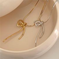Sterling Silver Casual Chain Bow Knot Pendant Necklace main image 1