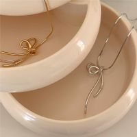Sterling Silver Casual Chain Bow Knot Pendant Necklace main image 4