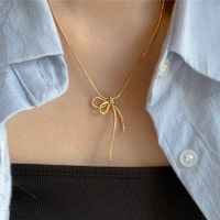 Sterling Silver Casual Chain Bow Knot Pendant Necklace main image 6