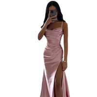 Women's Strap Dress Sexy V Neck Sleeveless Solid Color Maxi Long Dress Daily Date main image 2