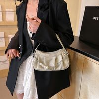 Women's Medium Pu Leather Solid Color Streetwear Square Zipper Shoulder Bag main image 2