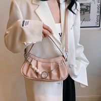 Women's Medium Pu Leather Solid Color Streetwear Square Zipper Shoulder Bag main image 4
