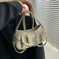 Women's Medium Pu Leather Solid Color Streetwear Square Zipper Shoulder Bag main image 3