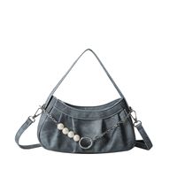 Women's Medium Pu Leather Solid Color Streetwear Square Zipper Shoulder Bag sku image 2