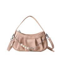 Women's Medium Pu Leather Solid Color Streetwear Square Zipper Shoulder Bag sku image 3