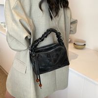 Women's Medium Pu Leather Solid Color Classic Style Streetwear Square Zipper Crossbody Bag main image 2