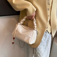 Women's Medium Pu Leather Solid Color Classic Style Streetwear Square Zipper Crossbody Bag main image video