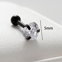 1 Piece Casual French Style Shiny Heart Shape Inlay 316 Stainless Steel  Zircon Cartilage Earrings main image 4
