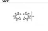 1 Pair Simple Style Solid Color Inlay Copper Zircon Ear Studs main image 2