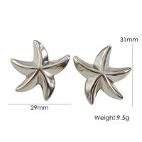 1 Pair Casual Sweet Starfish Inlay 304 Stainless Steel Zircon 18K Gold Plated Drop Earrings Ear Studs sku image 5