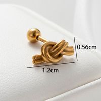 1 Piece Casual French Style Korean Style Solid Color Knot 316 Stainless Steel  Cartilage Earrings main image 4