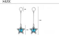 1 Pair Simple Style Classic Style Star Plating Inlay Copper Crystal Zircon Drop Earrings main image 2