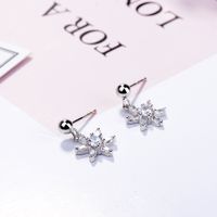 1 Paire De Base Flocon De Neige Incruster Le Cuivre Zircon Boucles D'oreilles main image 5