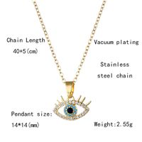 201 Stainless Steel Brass 18K Gold Plated IG Style Basic Classic Style Plating Inlay Devil's Eye Zircon Pendant Necklace main image 2
