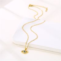 201 Stainless Steel Brass 18K Gold Plated IG Style Basic Classic Style Plating Inlay Devil's Eye Zircon Pendant Necklace main image 3
