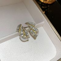 1 Paire Élégant Rétro Géométrique Incruster Alliage Perles Artificielles Strass Boucles D'Oreilles main image 5