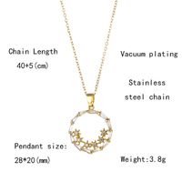 Shiny Circle 201 Stainless Steel Brass Plating Inlay Zircon 18K Gold Plated Women's Pendant Necklace main image 2