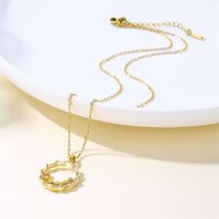Shiny Circle 201 Stainless Steel Brass Plating Inlay Zircon 18K Gold Plated Women's Pendant Necklace main image 4