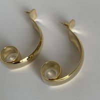 1 Pair Retro Exaggerated Oversized Solid Color Polishing Copper Gold Plated Silver Plated Drop Earrings main image 10