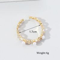 Wholesale IG Style Sweet Commute Geometric Copper Inlay Artificial Pearls Diamond Open Rings main image 2