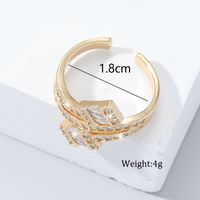 Wholesale Commute Shiny Geometric Copper Inlay Artificial Crystal Zircon Open Rings main image 2