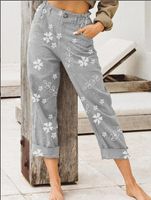 Women's Daily Vintage Style Flower Full Length Casual Pants Straight Pants main image 5