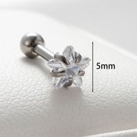 1 Piece Casual French Style Shiny Pentagram Inlay 316 Stainless Steel  Zircon Cartilage Earrings main image 2