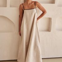 Women's Swing Dress Simple Style Boat Neck Sleeveless Solid Color Maxi Long Dress Daily main image 1