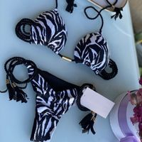 Frau Punktmuster Leopard 2-Teiliges Set Bikinis Bademode main image 4