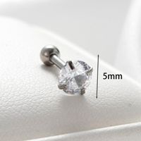 1 Piece Casual Simple Style Round Inlay 316 Stainless Steel  Zircon Ear Studs main image 2