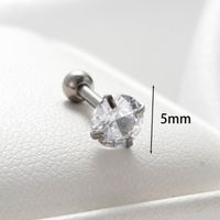1 Piece Casual Simple Style Round Inlay 316 Stainless Steel  Zircon Ear Studs sku image 2