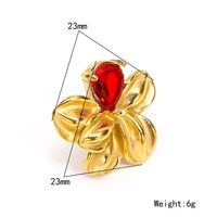 Elegant Simple Style Flower 304 Stainless Steel Zircon Ear Studs 1 Pair main image 2