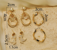 1 Set Cute Lady Commute Circle Heart Shape Daisy Inlay Copper Artificial Pearls Zircon Earrings main image 2