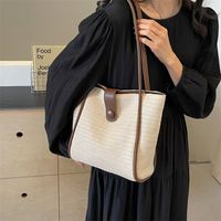 Women's Braid Solid Color Classic Style Weave Sewing Thread Zipper Shoulder Bag main image 2