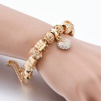 Simple Style Classic Style Solid Color Alloy Inlay Rhinestones Gold Plated Women's Bracelets main image 1