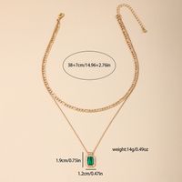 Wholesale Jewelry Simple Style Classic Style Solid Color Alloy Glass Inlay Layered Necklaces main image 5