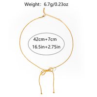 Edelstahl 304 Vergoldet Elegant Einfacher Stil Überzug Bogenknoten Halskette Mit Anhänger sku image 1