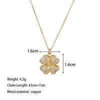 Copper 18K Gold Plated IG Style Simple Style Enamel Inlay Irregular Eye Flower Zircon Pendant Necklace main image 4