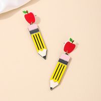 1 Piece Simple Style Classic Style Apple Pencil Printing Arylic Drop Earrings sku image 1