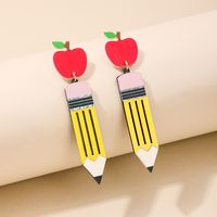 1 Piece Simple Style Classic Style Apple Pencil Printing Arylic Drop Earrings main image 2