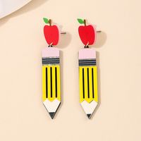 1 Piece Simple Style Classic Style Apple Pencil Printing Arylic Drop Earrings main image 4
