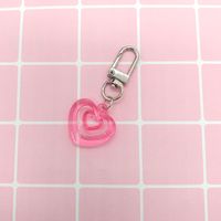 Cute Sweet Heart Shape Arylic Bag Pendant Keychain sku image 3