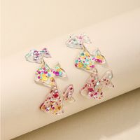 1 Pair Simple Style Classic Style Fish Printing Arylic Drop Earrings main image 3