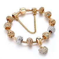 Classic Style Heart Shape Gold Plated Zircon Alloy Wholesale Bangle sku image 1