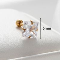 1 Piece Casual Simple Style Solid Color Plating Inlay 316 Stainless Steel  Zircon Ear Studs main image 3