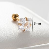 1 Piece Casual Simple Style Solid Color Plating Inlay 316 Stainless Steel  Zircon Ear Studs main image 2