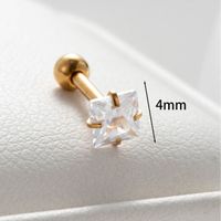 1 Piece Casual Simple Style Solid Color Plating Inlay 316 Stainless Steel  Zircon Ear Studs main image 1