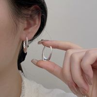 1 Pair Simple Style Oval Plating Sterling Silver Ear Studs main image 4
